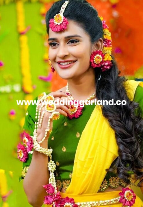 Flower Jewellery Sets for Haldi-Mehndi for Bride